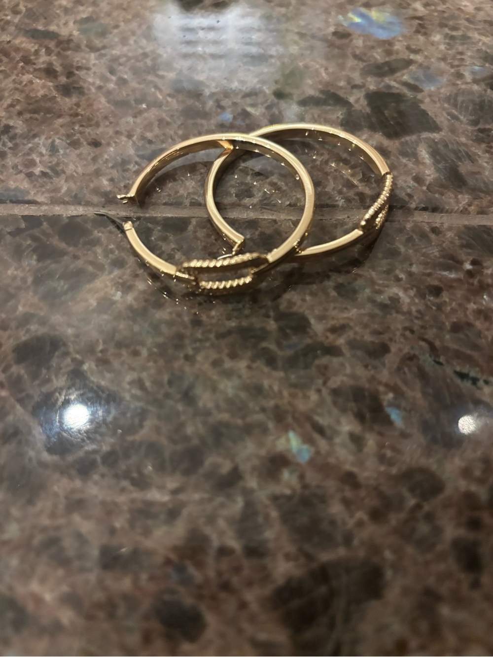 Ralph Lauren Gold Textured Hoop Earrings